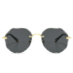 Chic Rimless Polygonal Sunglasses for Women