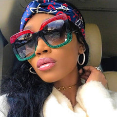 Vibrant Glitter Retro Sunglasses