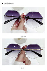 Trendy Polygonal Metal Frame Sunglasses for Women