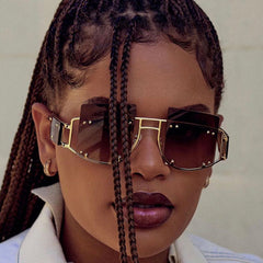 Customizable Hip-Hop Style Sunglasses with UV Protection
