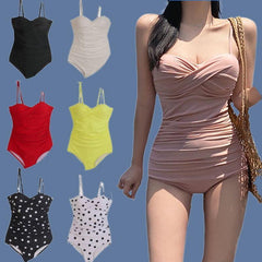 Cover Belly Sexy One-piece Swimsuit Underwire For Ladies