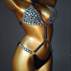 Diamond-Embellished Chain Bikini