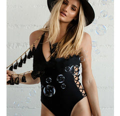 Side Laced One-Piece Swimsuit