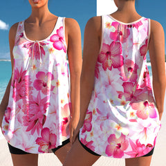 Popular Printed Tankini Swimsuit Split Plus Size Ladies
