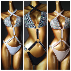 Diamond-Embellished Chain Bikini