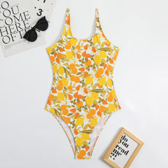 Sexy Print Backless Siamese Triangle Swimsuit