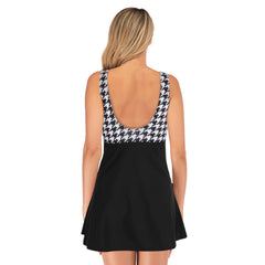 Knotted Leopard Print Sling Skirt Ladies One Piece Bikini