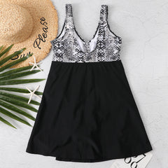 Knotted Leopard Print Sling Skirt Ladies One Piece Bikini