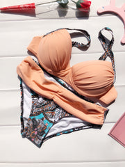 Summer Chic Women's Patchwork Bikini Set - Sexy Push Up Tankini Swimsuit